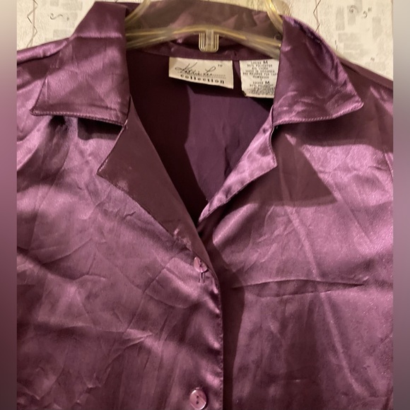 Ladies Size Medium Kathy Lee Collection Silk Button Down Dress Shirt - Picture 8 of 15